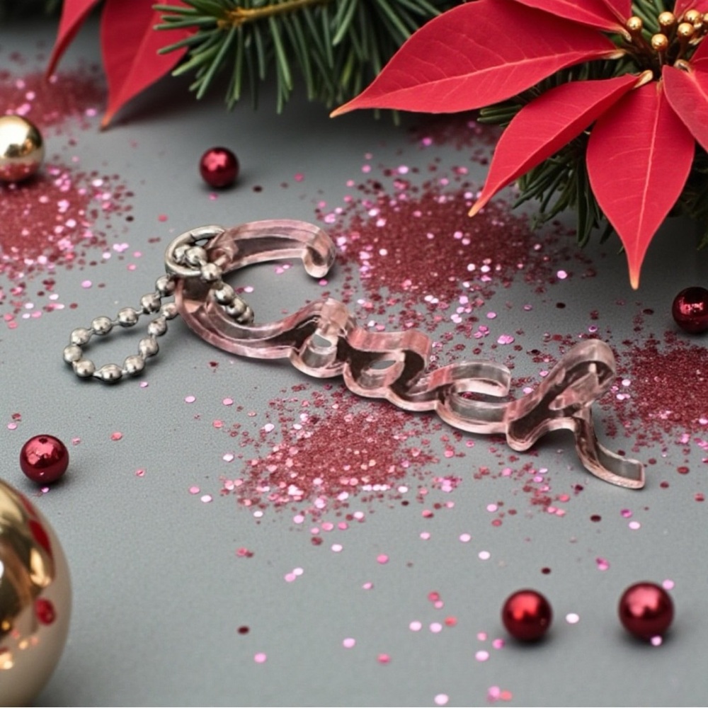 Coach Pink Script Keychain -‎ Bag Charm Authentic Coach ACCESSORY! - Picture 9 of 10